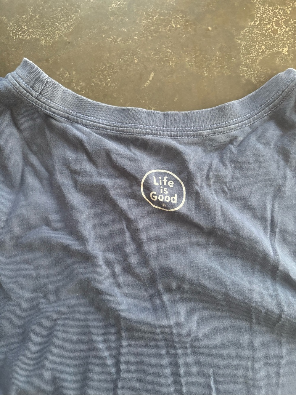 Life Is Good Men’s Long-Sleeve Compass Tee - Navy with Light Blue Graphic - Picture 3 of 3